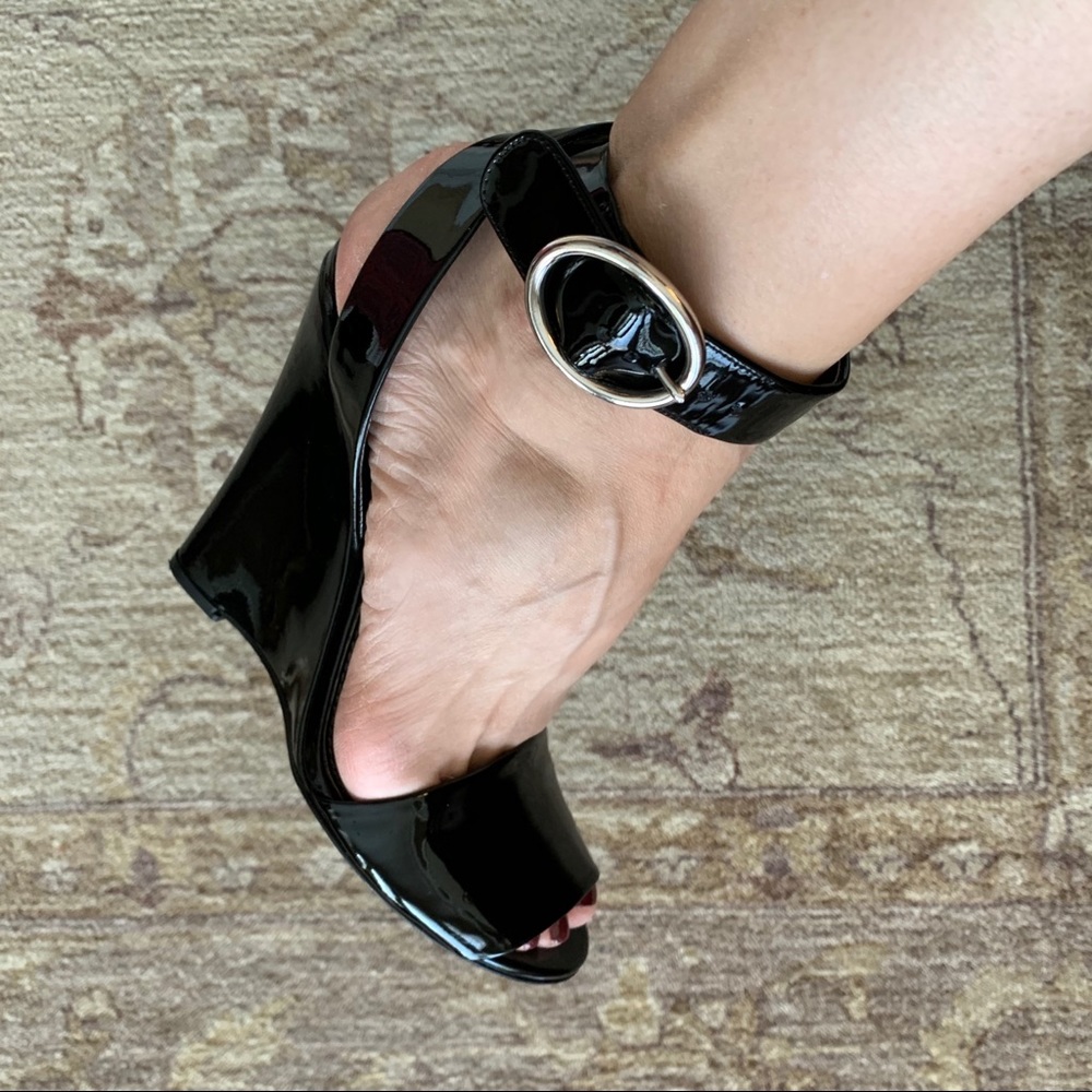 Dolce & Gabbana Wedge Sandals Black Size 40 - Picture 3 of 13